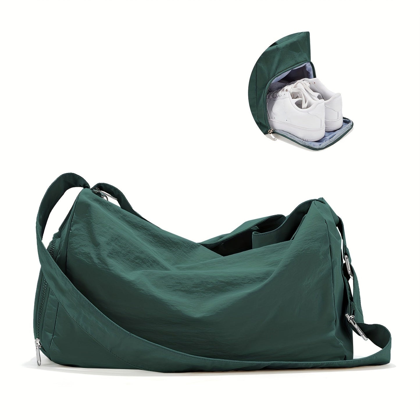 Peacock Blue Shoe Compartment Gym Bag - Lightweight, Large Capacity & Versatile