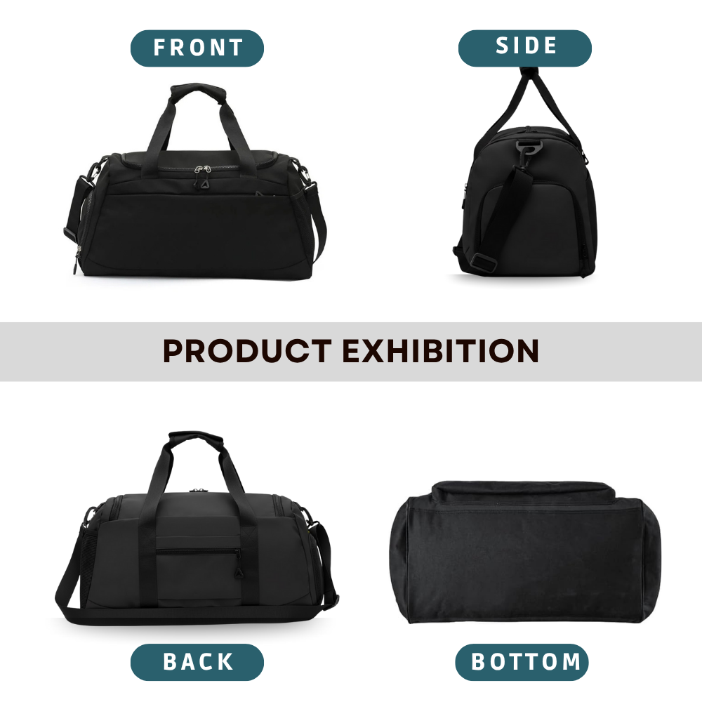 Gym Duffel Bag With Shoe & Wet Compartments