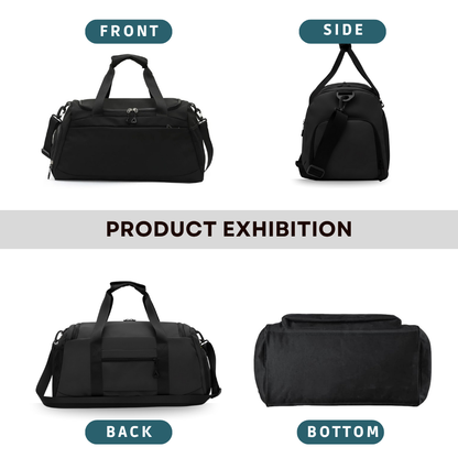 Gym Duffel Bag With Shoe & Wet Compartments