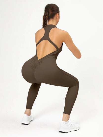 V-Back Gym Jumpsuit