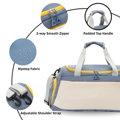 Gym Duffel Bag With Shoe & Wet Compartments